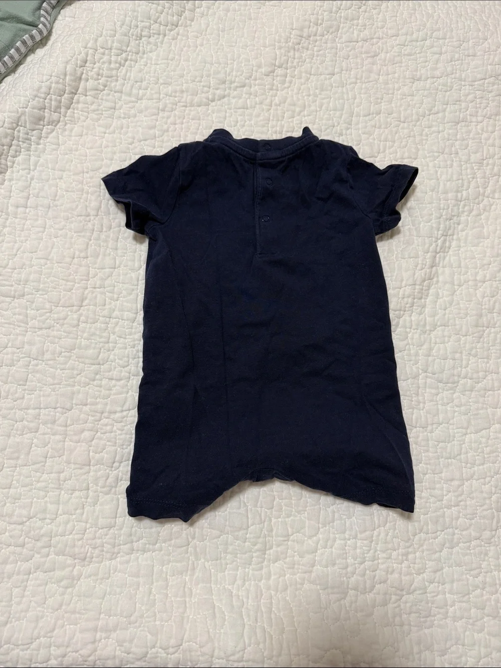 Ralph Lauren Navy One-Piece with Red White and Blue Polo Graphic 3 month